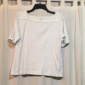 Square neck top, polka dot, petite large